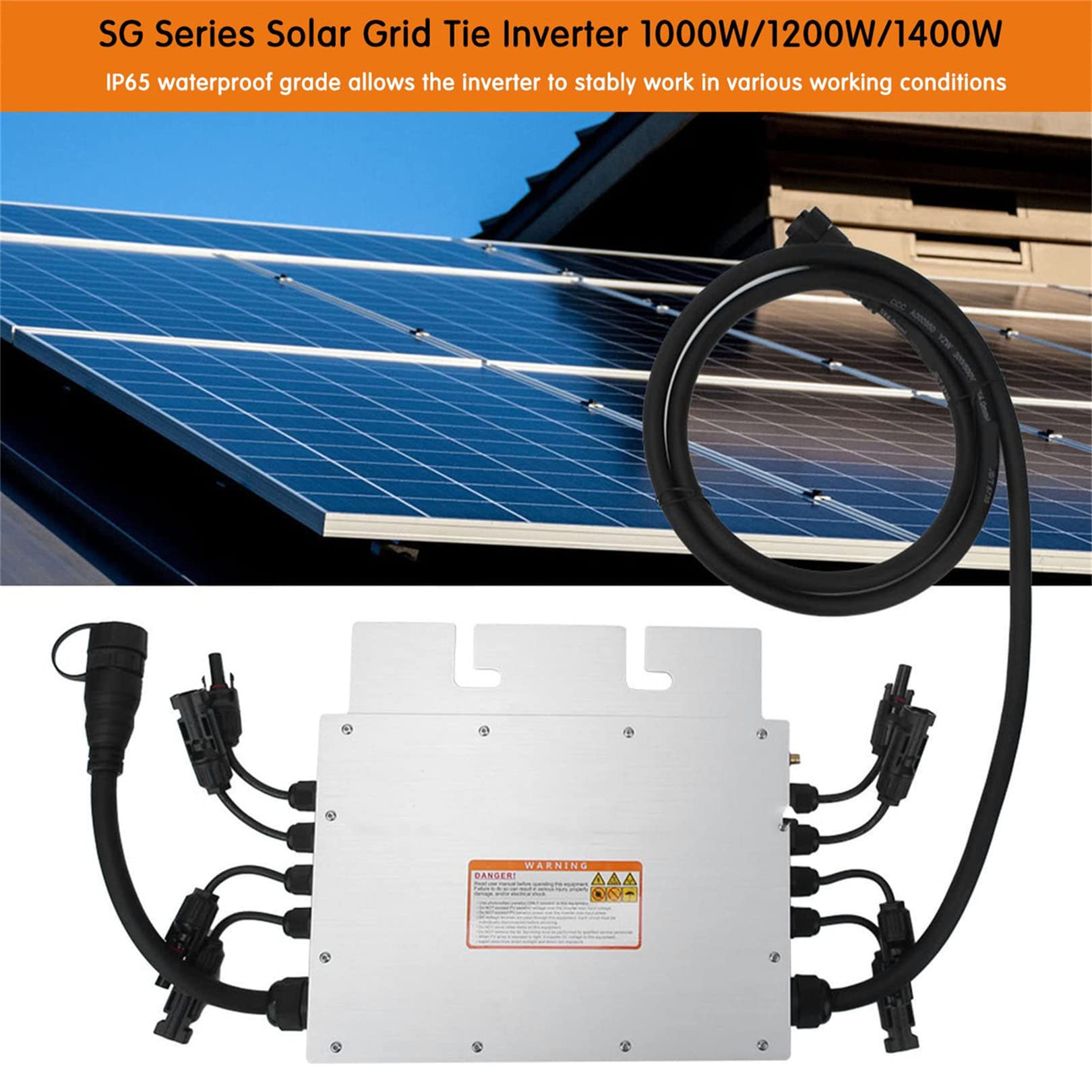 Solar Grid Tie Micro Inverter, 600 W, 700 W, 1000 W, 1200 W, 1400 W IP65 Wodoodporna kontrola WiFi Automatyczna identyfikacja Przetwornica mocy Wyjście AC 120 V / 230 V,1400W-220V