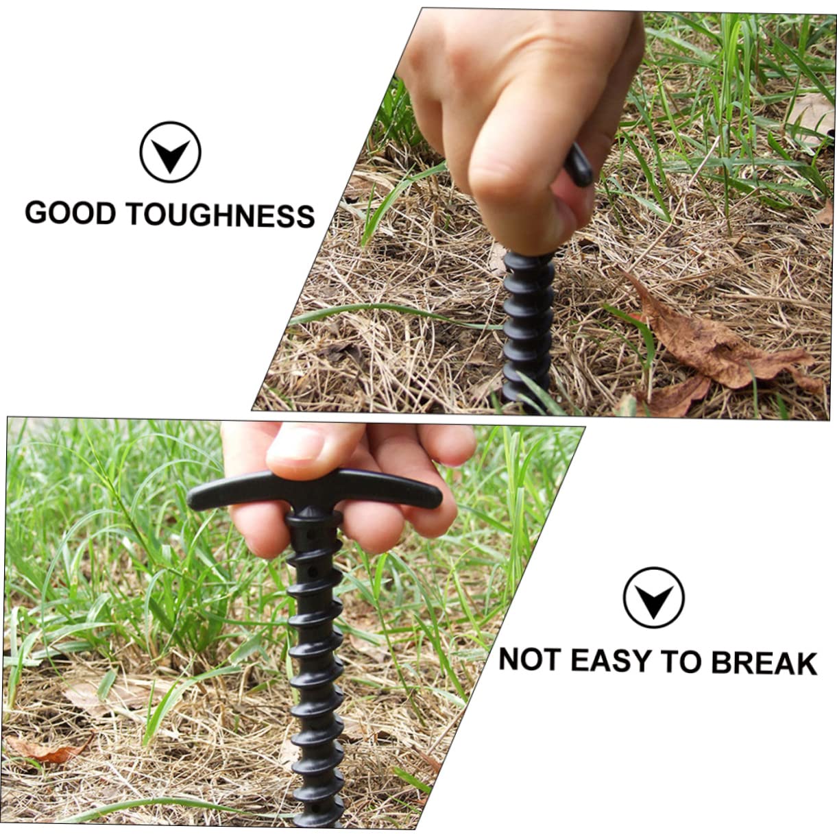 OHPHCALL 10Pcs High Strength Nylon Tent Stakes Lightweight Ground Anchors for Canopy Awning and Camping Durable Fixing Nails for Outdoor Activities Hiking and Fishing