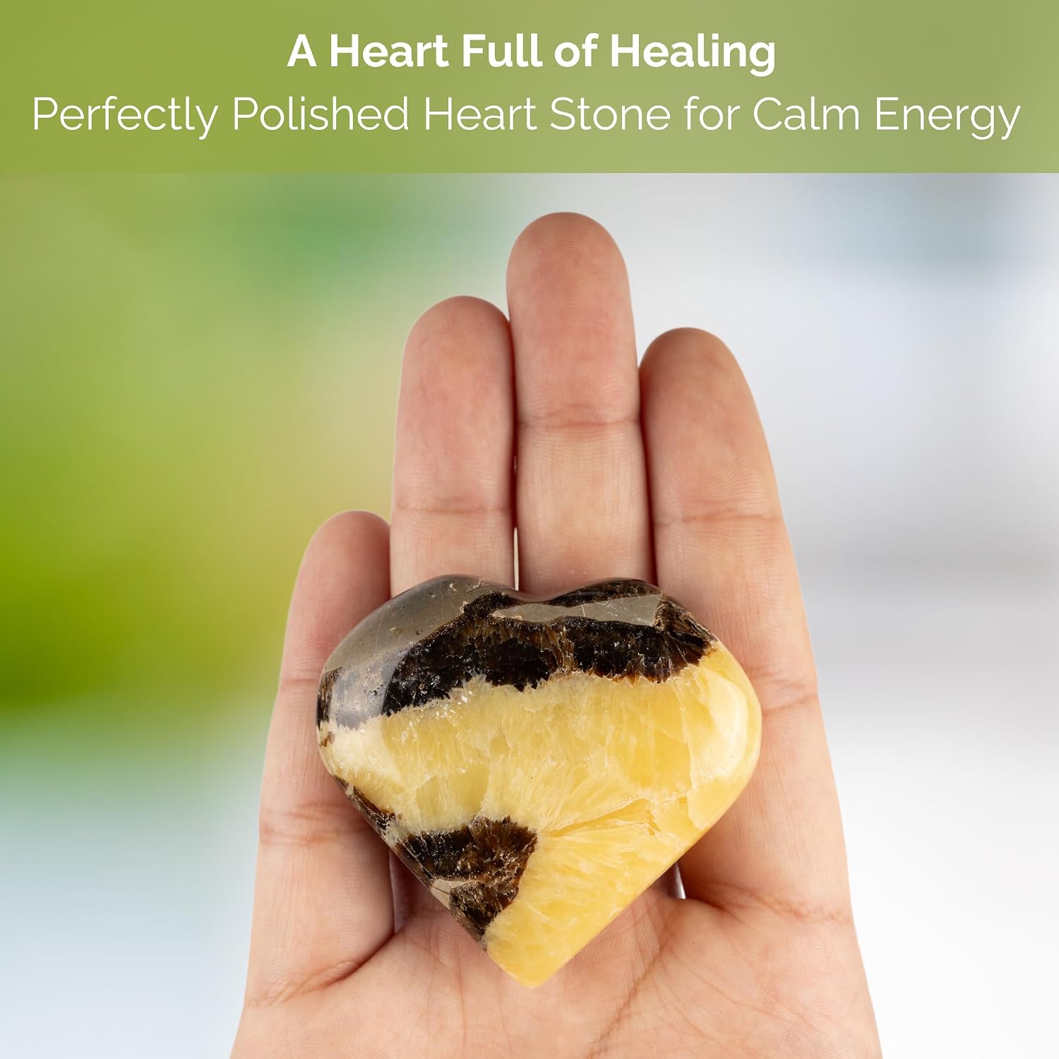 Septarian Heart Palm Stone, Heart Shaped Crystals and Healing Stones- Pocket Worry Stone for Anxiety and Stress Relief - Healing Crystals for Meditation, Reiki, Spiritual and... - Image 2