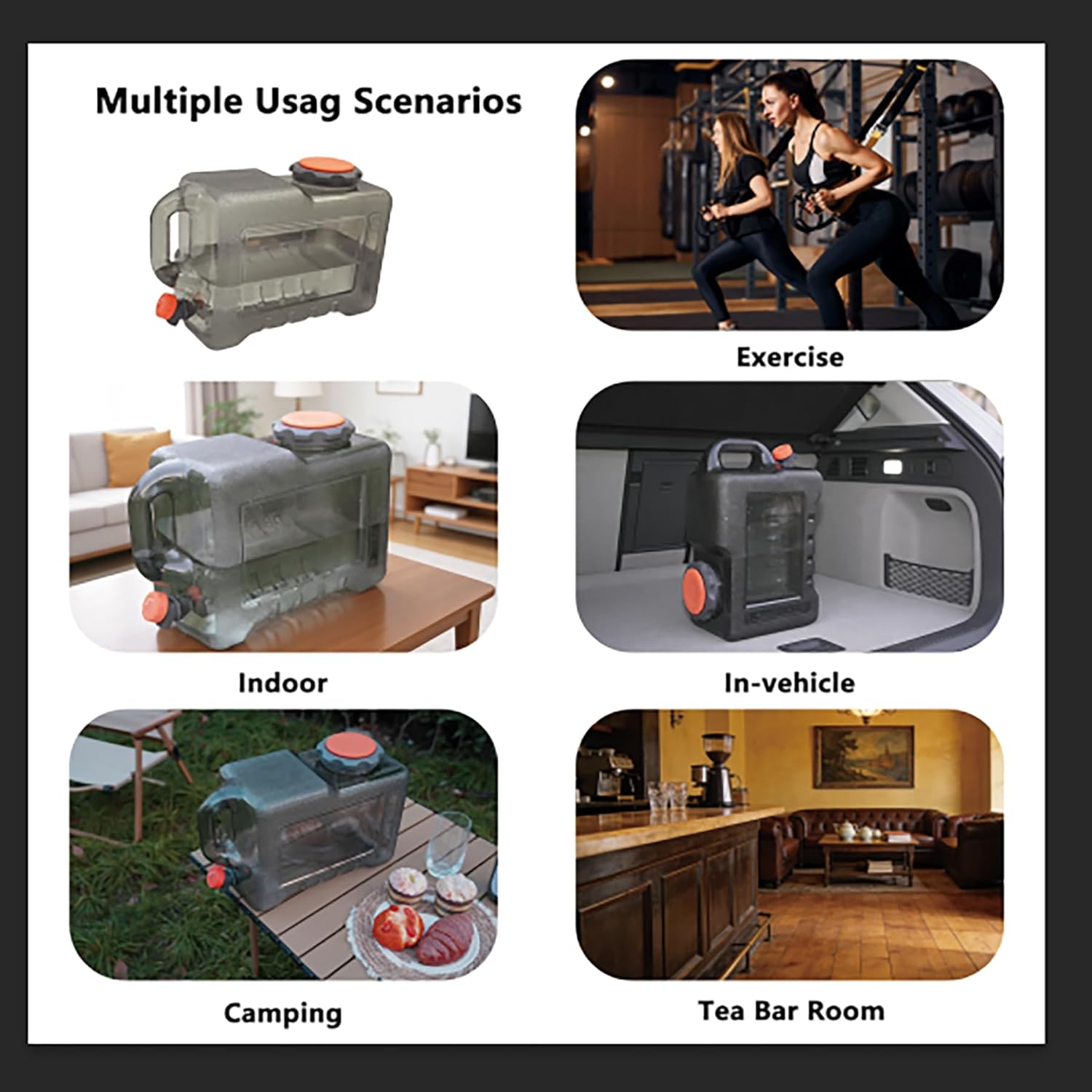 3.17 Gallon Camping Water Container with Upgraded Leak-Proof Lid, BPA Free Portable Water Jug with Spigot, Durable Water Storage Tank for Camping, RV, Hiking, Emergency Use