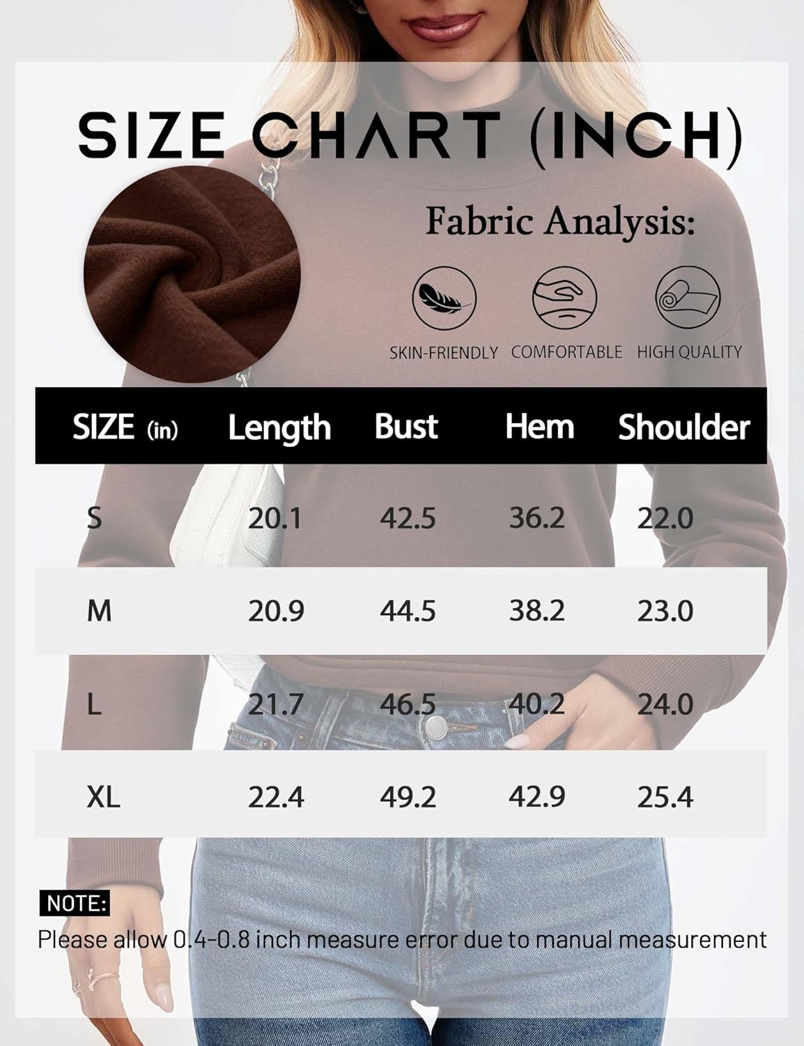 Womens Mock Neck Sweatshirts Fleece Lined Cropped Oversized Mockneck Pullover Sweatshirt Trendy Casual 2025 Fall - Image 7