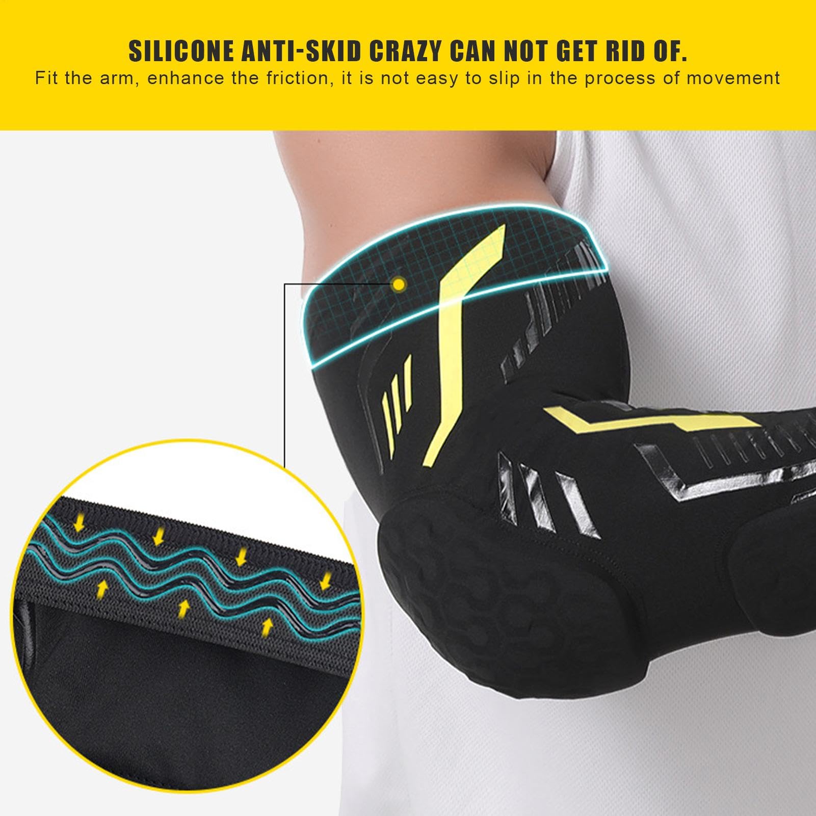 Coudières Volleyball,Coudières de Volleyball - Coudières de protection pour softball avec design séparé en nid d'abeille,Protège-coude de baseball antidérapant et respirant pour jeunes pour