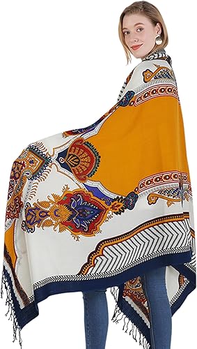 Miniatura 166 de DANA XU Manta de pashmina extragrande 100% de lana merina, bufanda de viaje, bufanda de cachemira para mujer, otoño e invierno, chal de gran