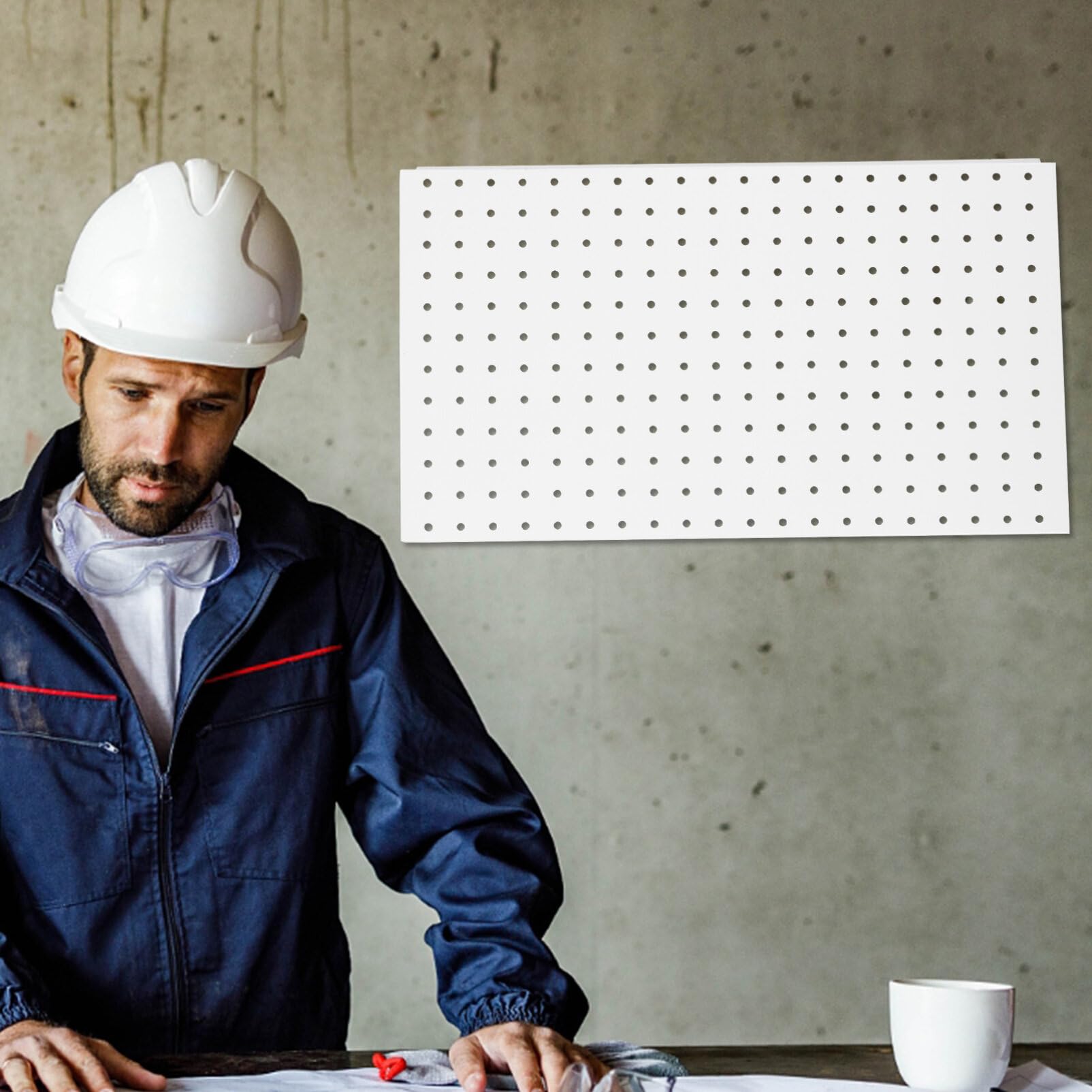 Panneau Perforé Métallique en Fer Blanc pour Mur, Organisateur de Garage