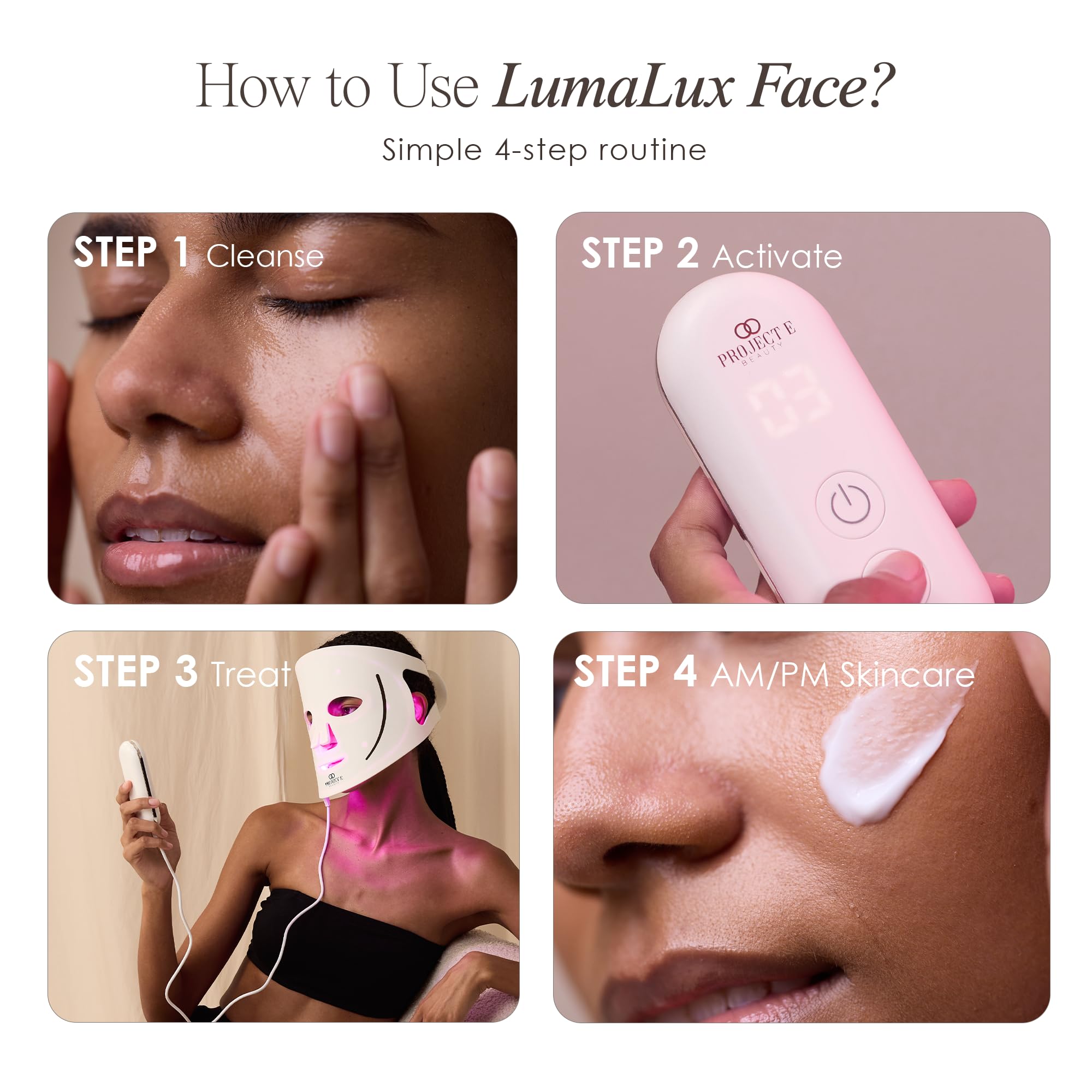 LED Light Therapy Mask by Project E Beauty | Silicone Face Facial