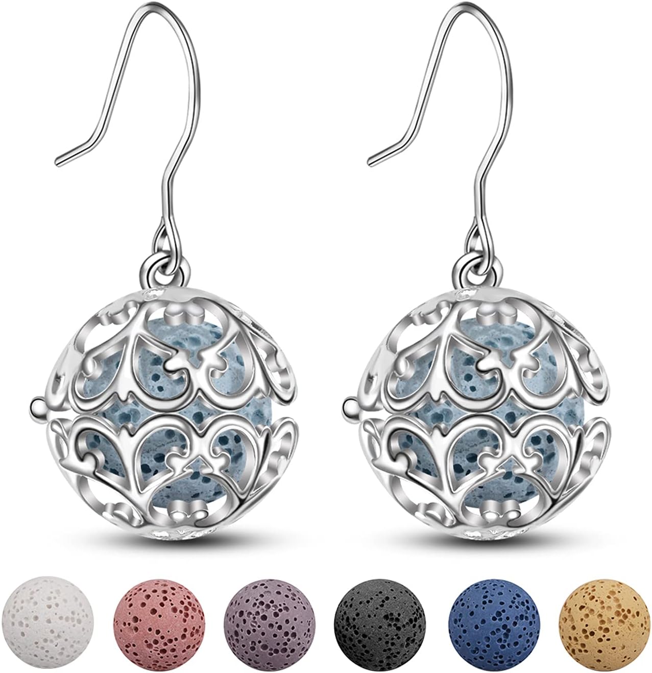 INFUSEUTree of Life Dangle Earrings for Women, Essential Oil Perfume Hook Earrings Diffuser Locket, Fashion Jewellery Birthday Gift for Women Girls