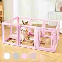 HAKOPE 圧迫感のないクリアサークル ペットサークル (6面パネルホワイト) Amazon | HAKOPE 【圧迫感のないクリアサークル】 ペット