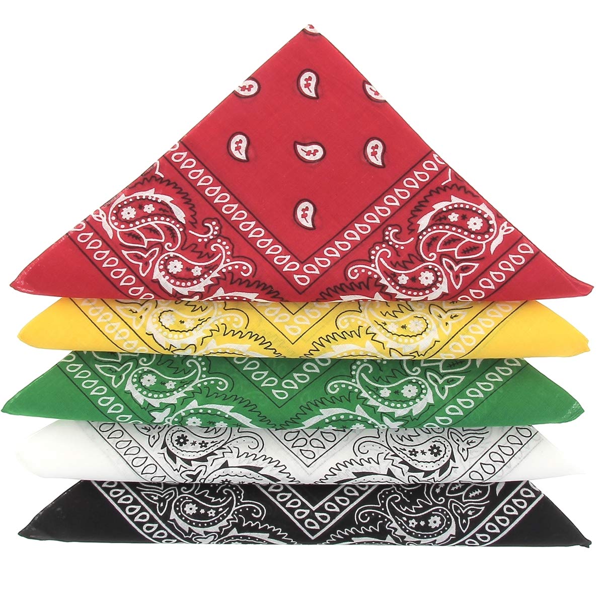 Karl Loven EL BANDANA - Lote de bandanas 100% Algodon de primera calidad Paisley Panuelo Cabeza Cuello Bufanda - Juego de 5/10/20 — view 18