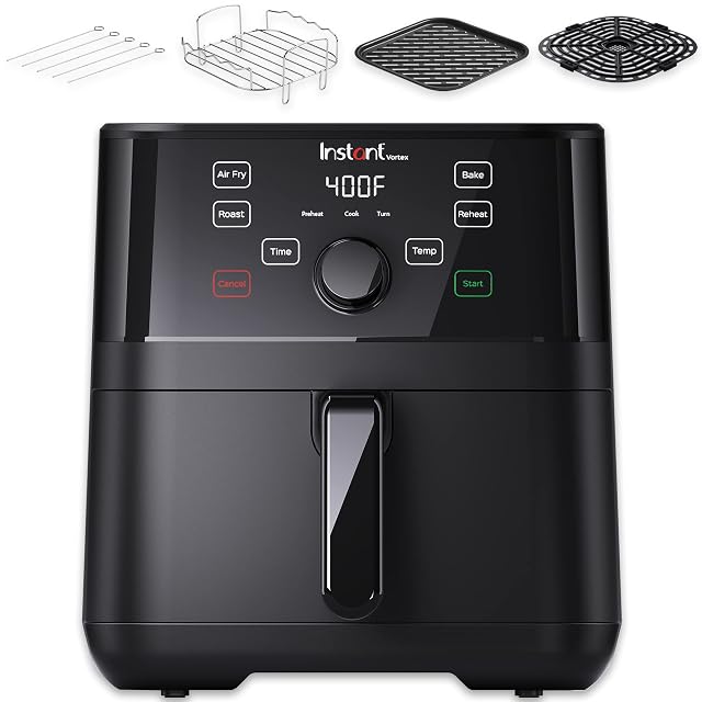 Instant Pot Vortex 5 7QT Air Fryer With Accessories Custom Smart Cooking Programs 4-in-1 Functions that Crisps Roasts