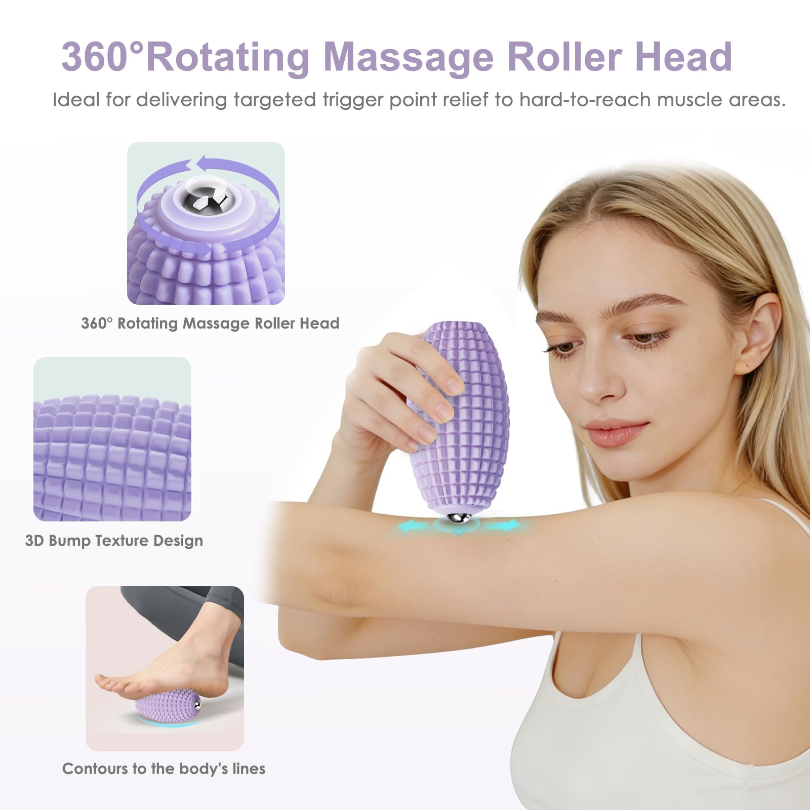 Bola de masaje vibratoria para recuperación muscular, bola de masaje miofascial de silicona, alivio de la fascitis plantar, liberación de cadera y psoas, rodillo de tejido profundo y punto de