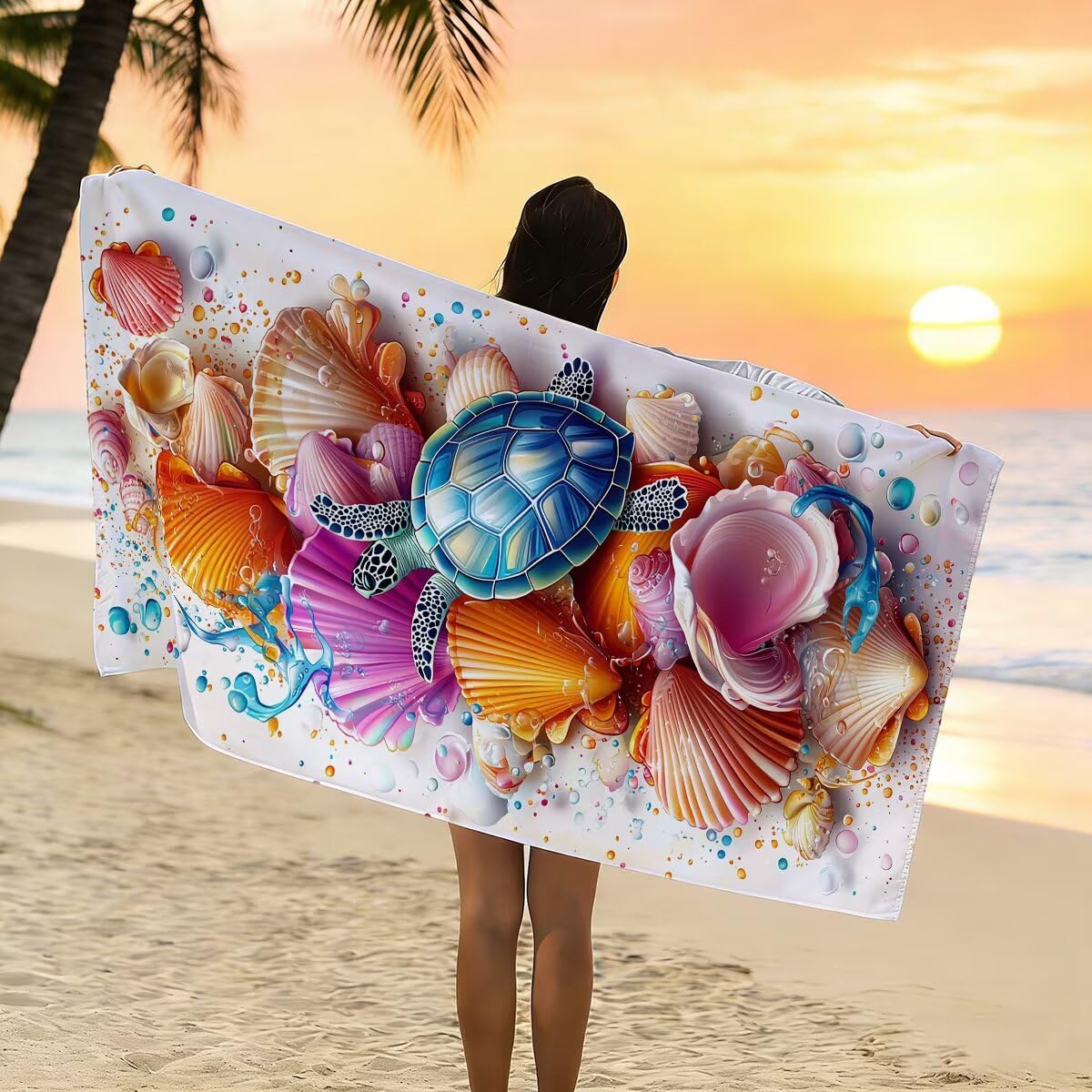 Ręcznik plażowy z mikrofibry, duży ręcznik plażowy 90 x 180 cm 2 sztuki, damski ręcznik gimnastyczny szybkoschnący, odporny na piasek ręcznik z mikrofibry, lekkie ręczniki gimnastyczne na prezent