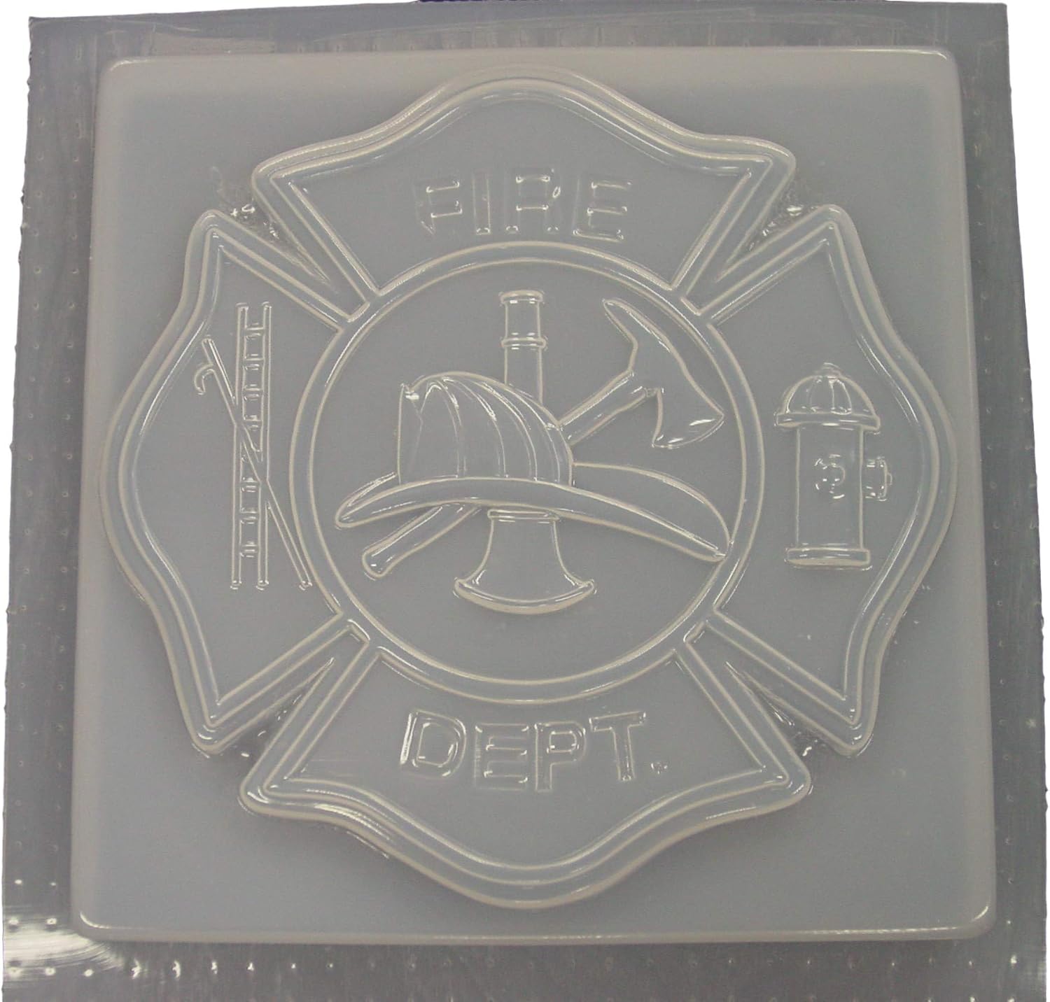 Square Fireman Firefighter Maltese Cross Plastic Craft Mold use with Concrete or Cement for Making Stepping Stones 1170
