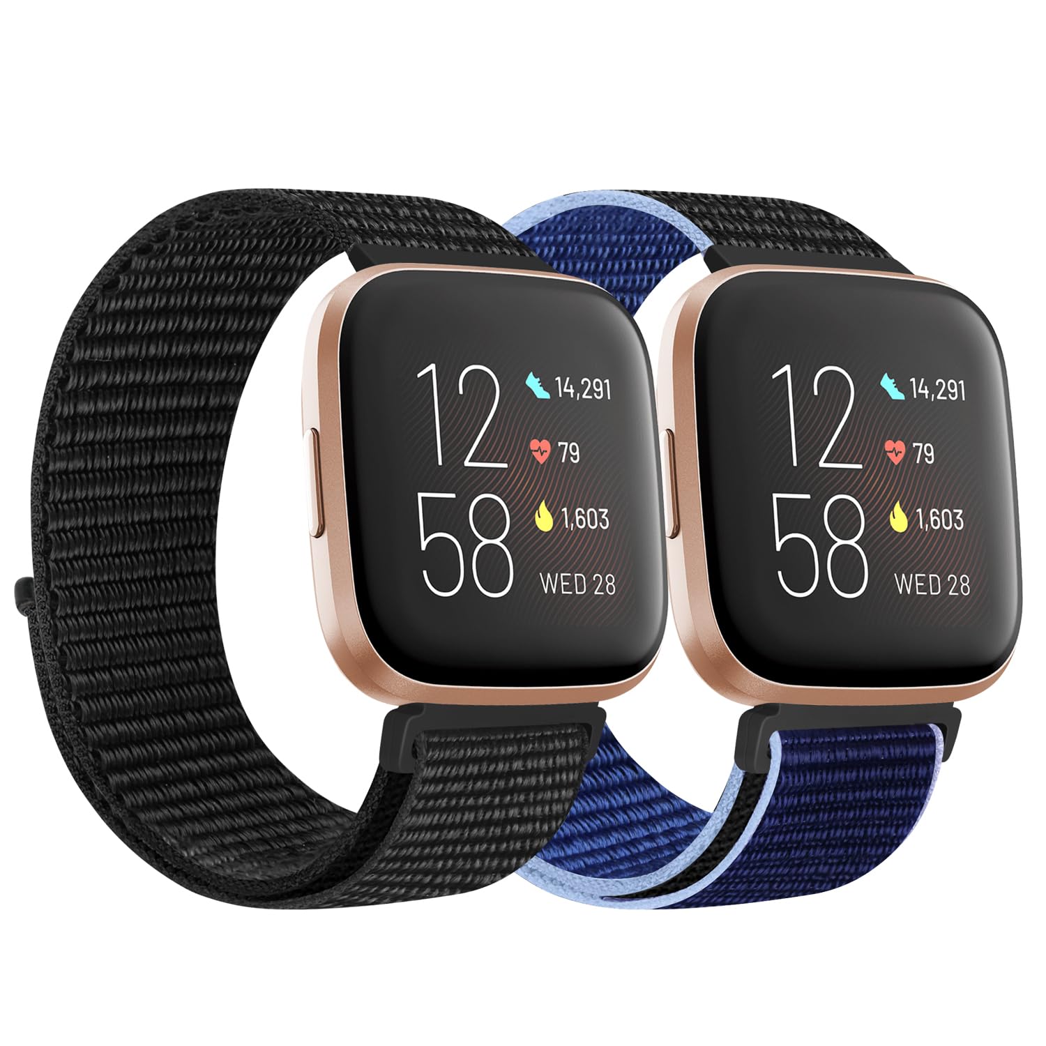 KIBDSNG Nylon Strap Compatible with Fitbit Versa 2 Strap/Versa Lite/SE/Versa Strap