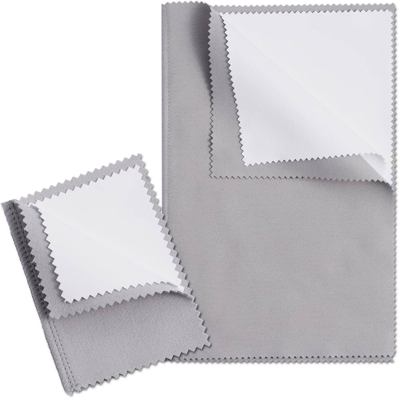 2 Pcs Silver Polishing Cloth Jewelry Cleaning Cloth, 10'' x 12'' and 4'' x 6'' Silver Jewelry Cleaner Cloth for Silver Gold Platinum Jewelry Watches