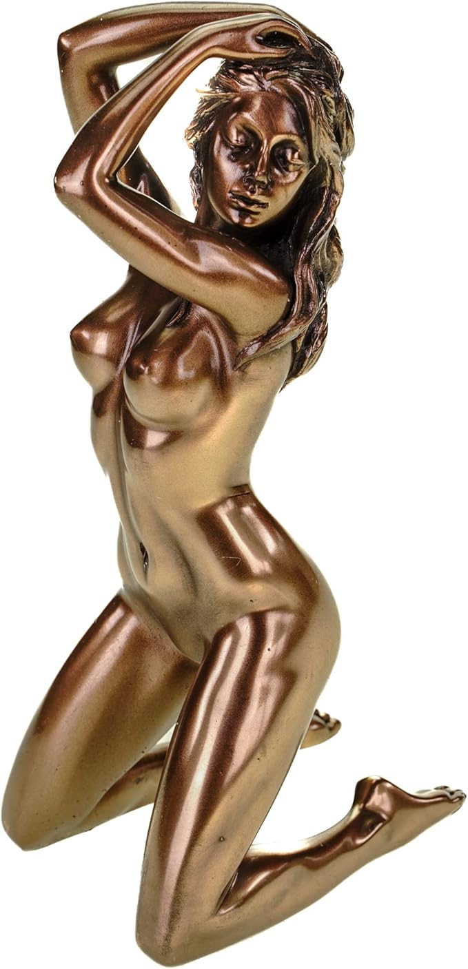 Veronese by Joh. Vogler GmbH Weiblicher Akt Harmonie Frau kniet Arme am Kopf bronziert Figur Skulptur
