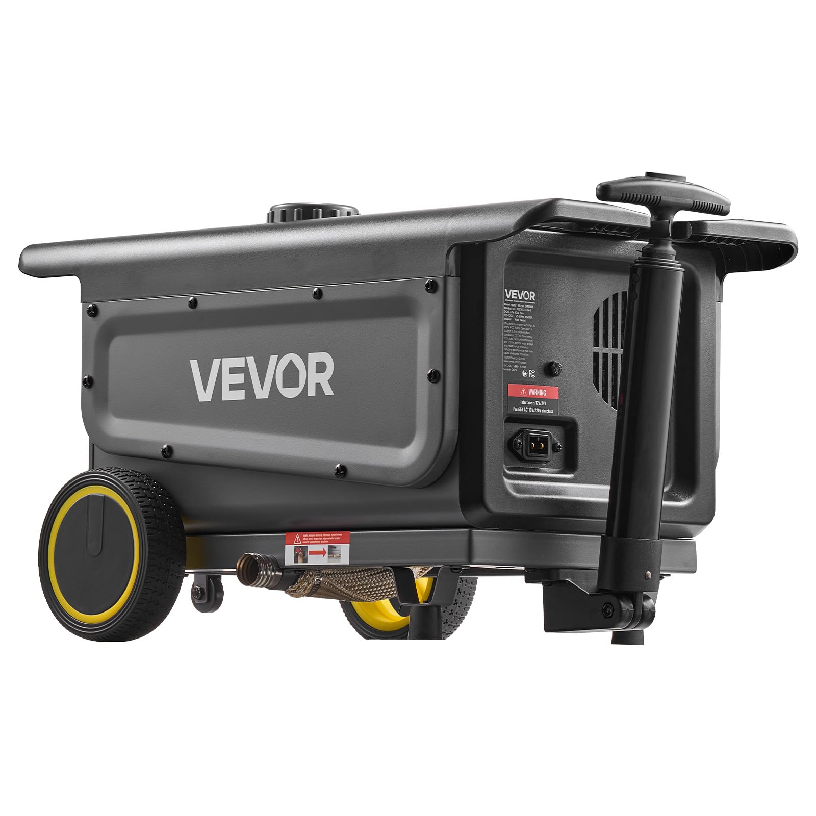 VEVOR Calentador Diésel 8 kW Portátil, con Control por Aplicación Bluetooth, Mando a Distancia y Pantalla LCD, Diseño con Ruedas, Depósito de Combustible de 5 L para Camiones, 566 x 400 x 321 mm