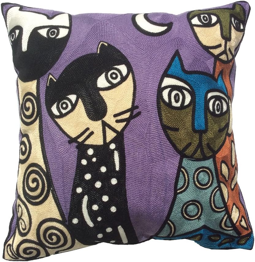 High Quality Thickening Canvas Cushion Covers Wool embroidered Thickened by Pillowcase Van gogh Style Patterns Throw Pillow Cover (S030A4)