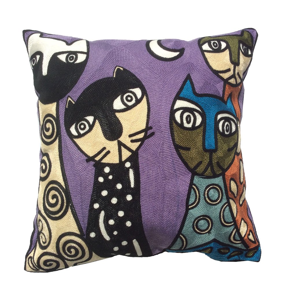 High Quality Thickening Canvas Cushion Covers Wool embroidered Thickened by Pillowcase Van gogh Style Patterns Throw Pillow Cover (S030A4)