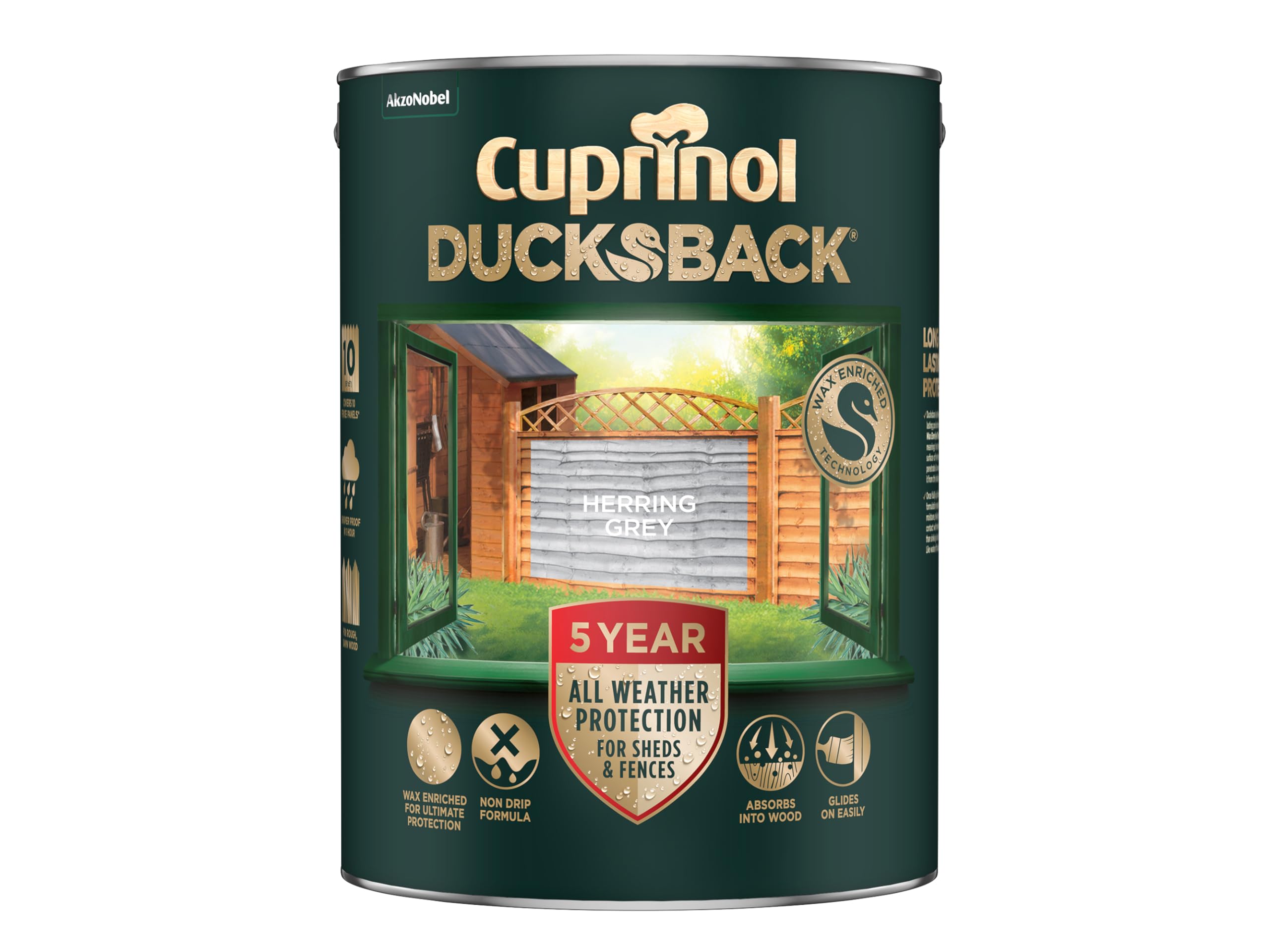 Cuprinol Ducksback 5L Paint Herring Grey