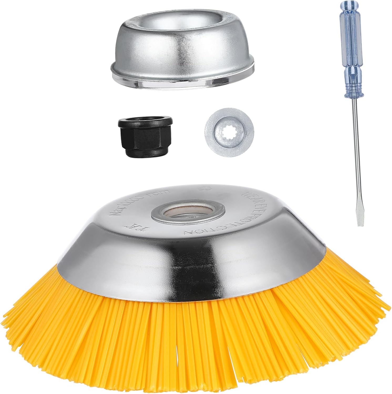 8-Inch Nylon Wire Brush Trimmer Head for Lawn Mower Grass Cutting Accessory Replacement Mower Part Lightweight Garden Tool Compatible