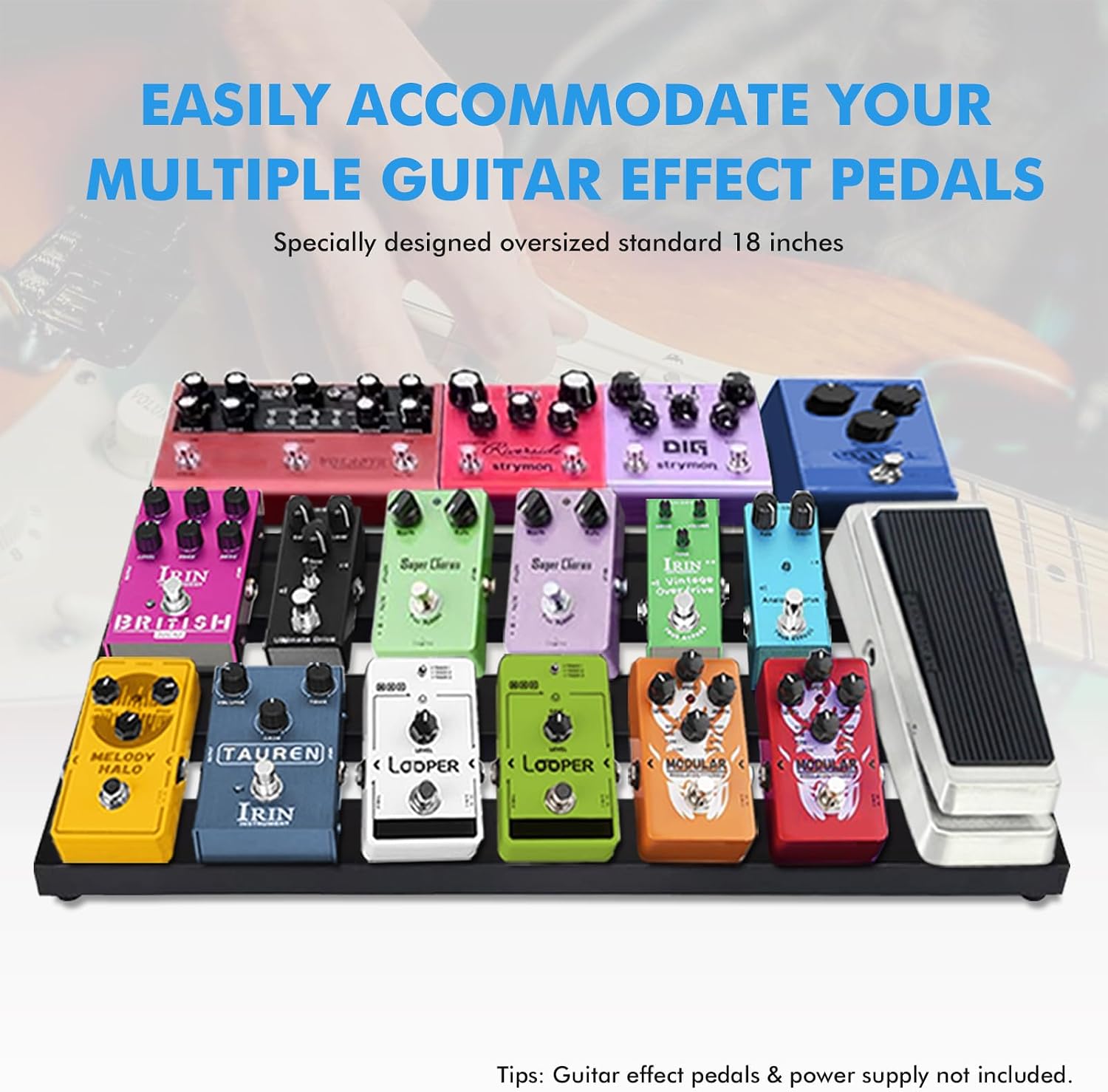 Guitar Pedal Board Aluminum Guitar Effect Pedal Board 18'' x 12.5'' Guitar Effects Pedalboard Accessories with Carrying Bag