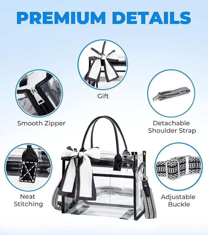 Bolso Tote Transparente para Mujer en PVC miniatura 6