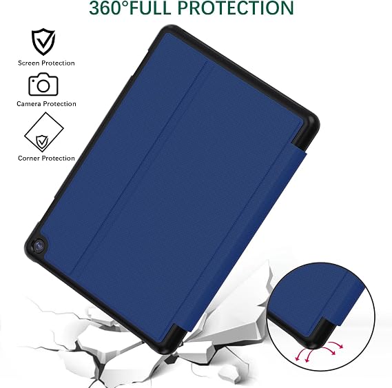Tablet Case Fits 8 inch Tablet,Slim Soft TPU Back Smart Magnetic Stand Protective Cover,[Sleep/Wake](2024/2022/2020 Release)(Incompatible with iPad Samsung TCL 8inch Tablet) (Dark Blue)