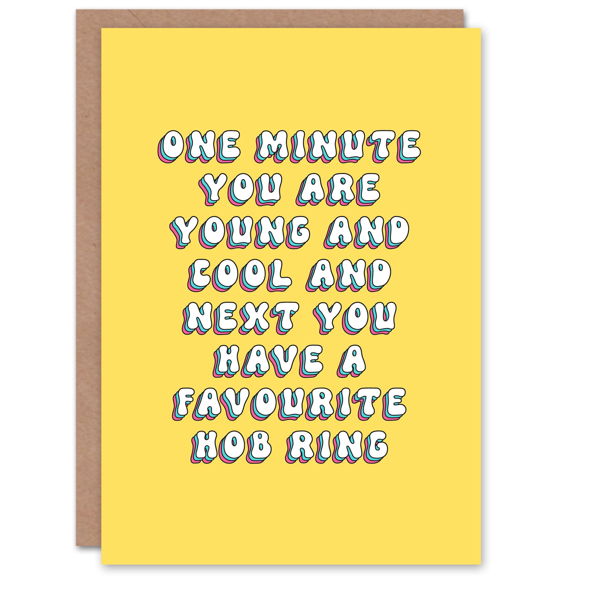 Artery8 Greeting Card Young Cool Favourite Hob Ring Old Age Joke For Her Gran Sister Niece Daughter Wife Woman Birthday Card