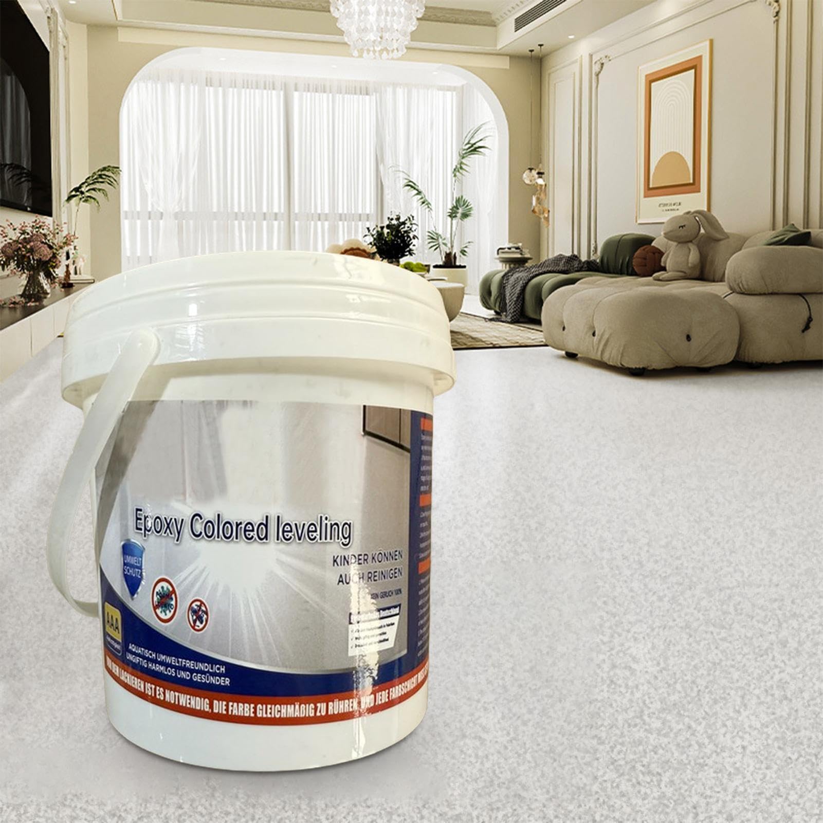 Pintura epoxi para pisos, revestimiento autonivelante, a base de agua, efecto mármol brillante, impermeable, color para renovar azulejos, madera, encimera, tina, hogar, interior, exterior