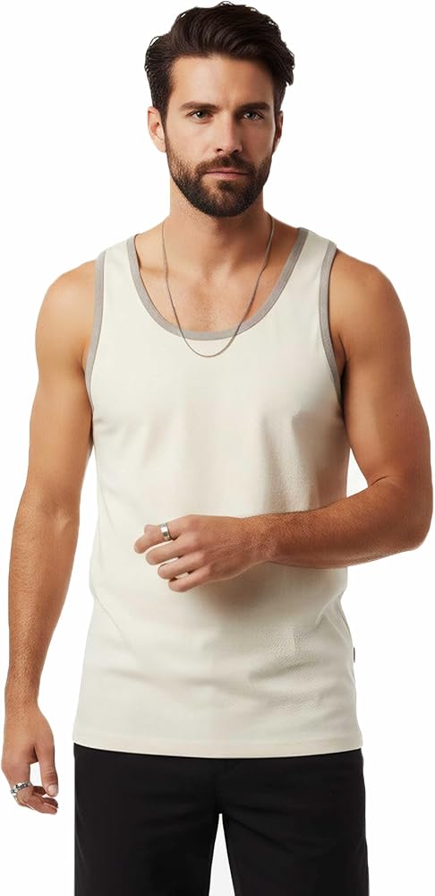 JD Apparel Men's Sleeveless Tank Top – Two-Tone Summer Shirt