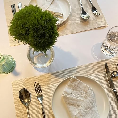 Miniatura 4 de Juego de 6 manteles individuales de PVC resistentes al calor, manteles individuales lavables de doble cara, fáciles de limpiar, adecuados para mesa