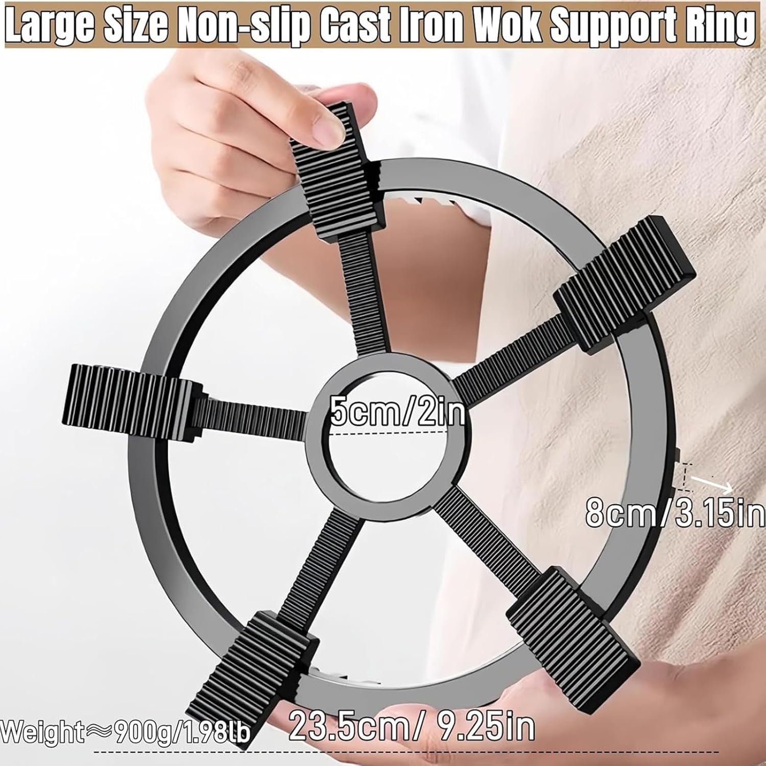 Stove Support Ring,Stove Stand with Non Slip Claws - Pan Holder - for Kitchen Restaurant Cooking Outdoor Camping Daily Meal Party