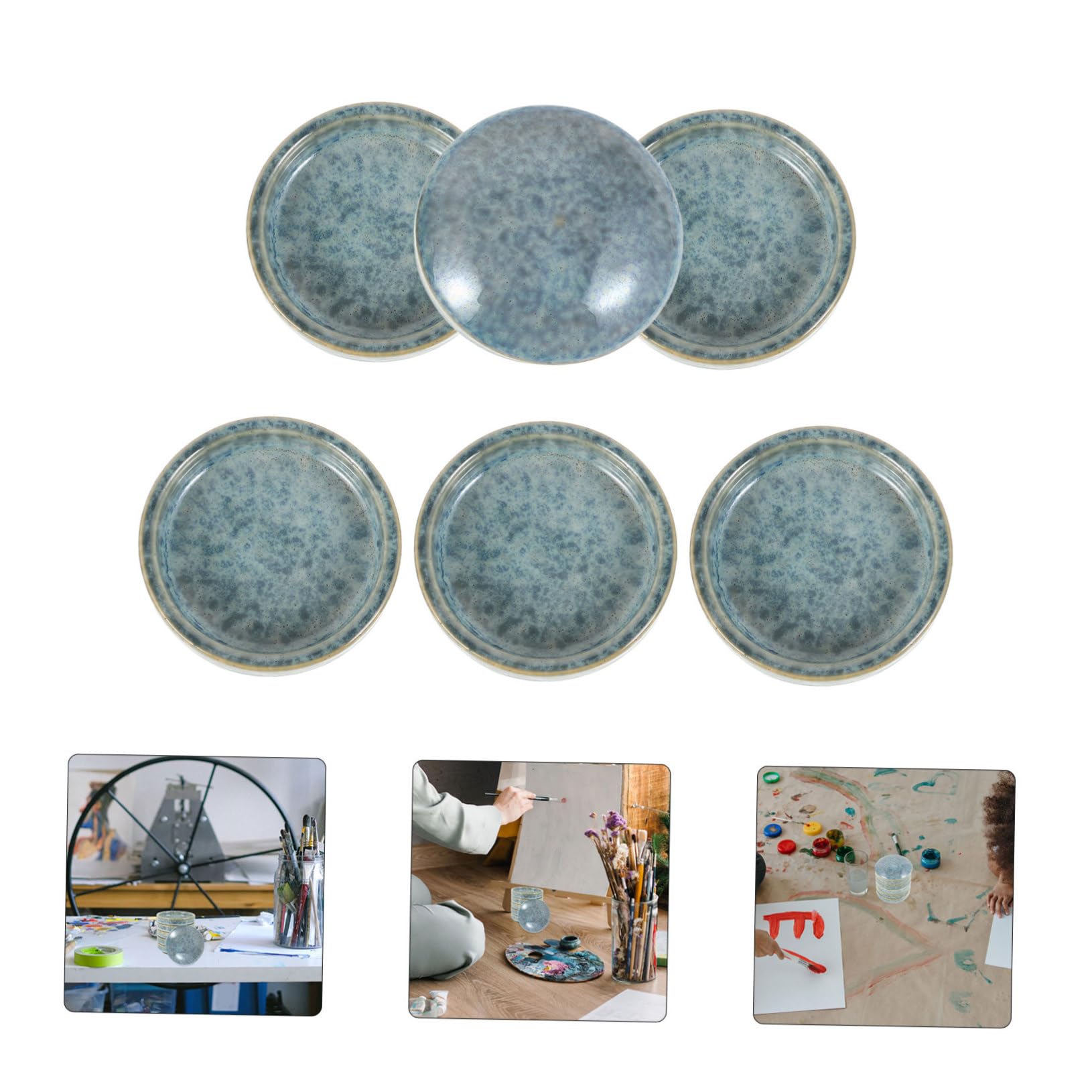 OSALADI Aquarellpalette mit Glatter Oberfläche aus Porzellan Platzsparend Keramik mit Deckel Vintage Künstlerische Aquarellmalerei