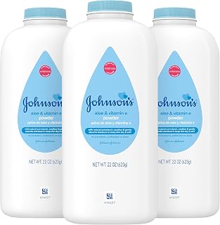 Johnson's Baby Powder 22oz 3-Pack: Natural Cornstarch, Aloe & Vitamin E - Hypoallergenic, Paraben-Free for Delicate Skin