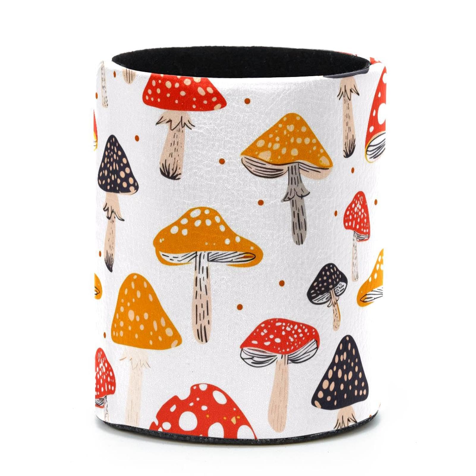VAPOKF Round Pencil Holders for Desk, Mushrooms Pen Holders Pen Pot Makeup Brushes Storage Desktop Stationery Supplies Organiser for Home Office