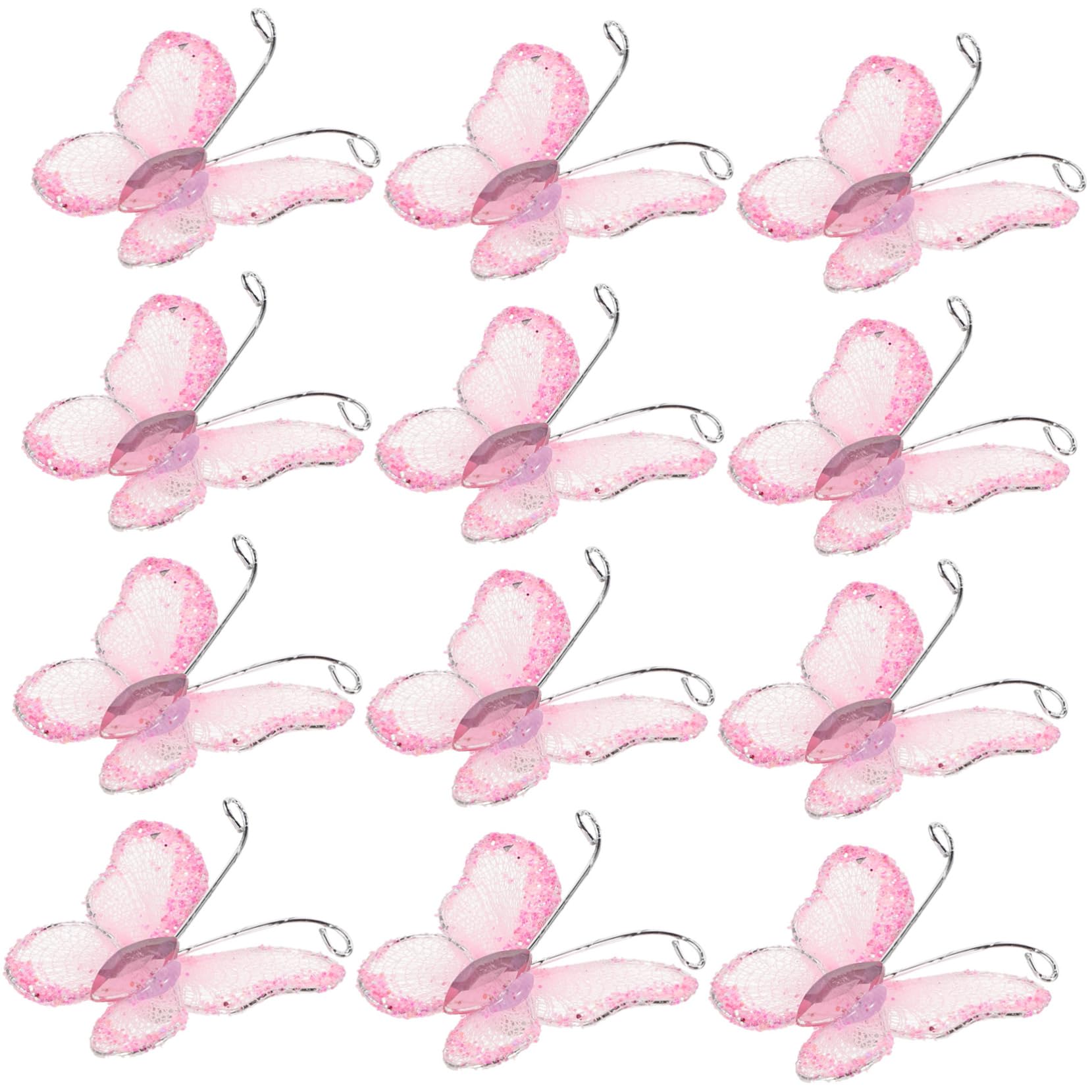 500stücke Rosa Schmetterlinge Aus Mesh Mit Glitzer Dekorativ Für Hochzeiten Einladungen Bastelprojekte Tischdeko Und Für Hochzeitsfeiern