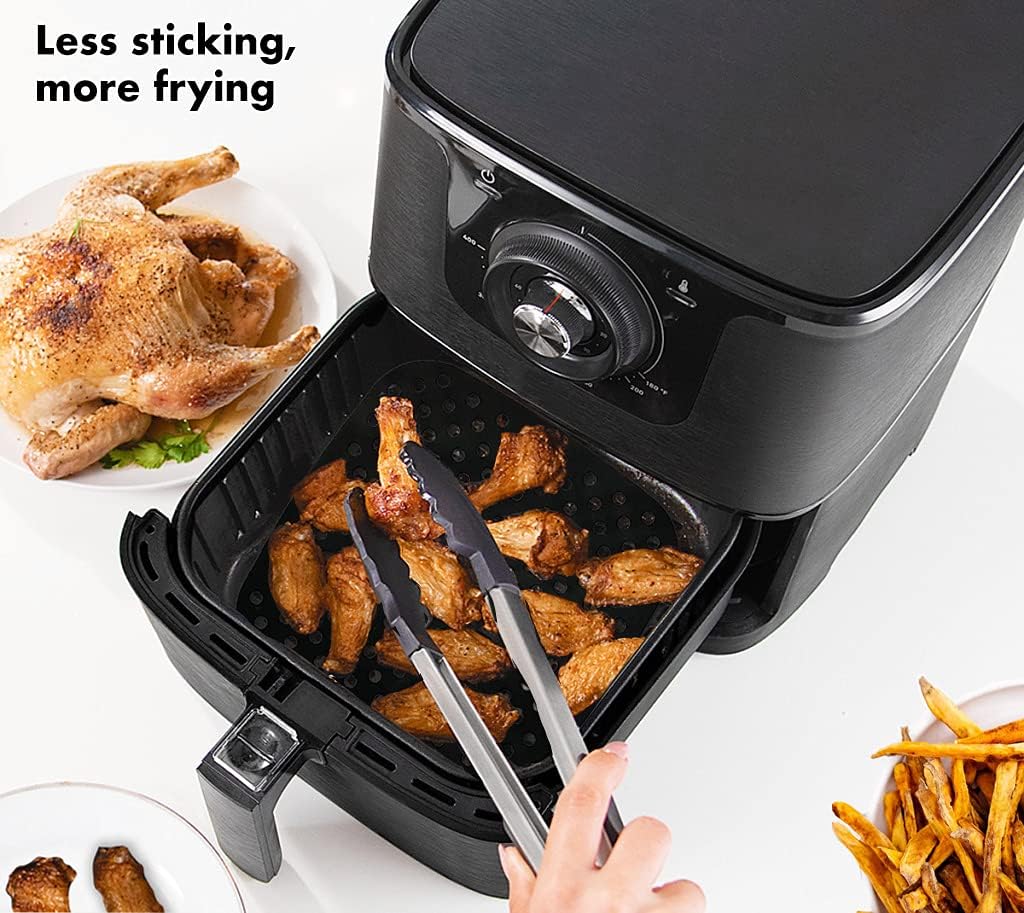Airware Aeromats The Original Reusable Silicone Air Fryer Liners | 3 Pack Plus Magnetic Cheat Sheet | USA Designed | Air Fryer Accessories For COSORI, POWER XL, CHEFMAN, DASH, AND MORE (7.5" Square) : Home & Kitchen