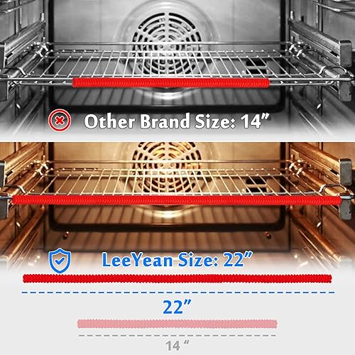 Miniatura 3 de Protectores de horno extra largos de 22 pulgadas, paquete de 2 protectores de horno resistentes al calor para estantes, protector de borde de
