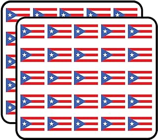 Puerto Rico Flag Sticker for Scrapbooking, Calendars, Arts, Kids DIY Crafts, Album, Bullet Journals 50 Pack