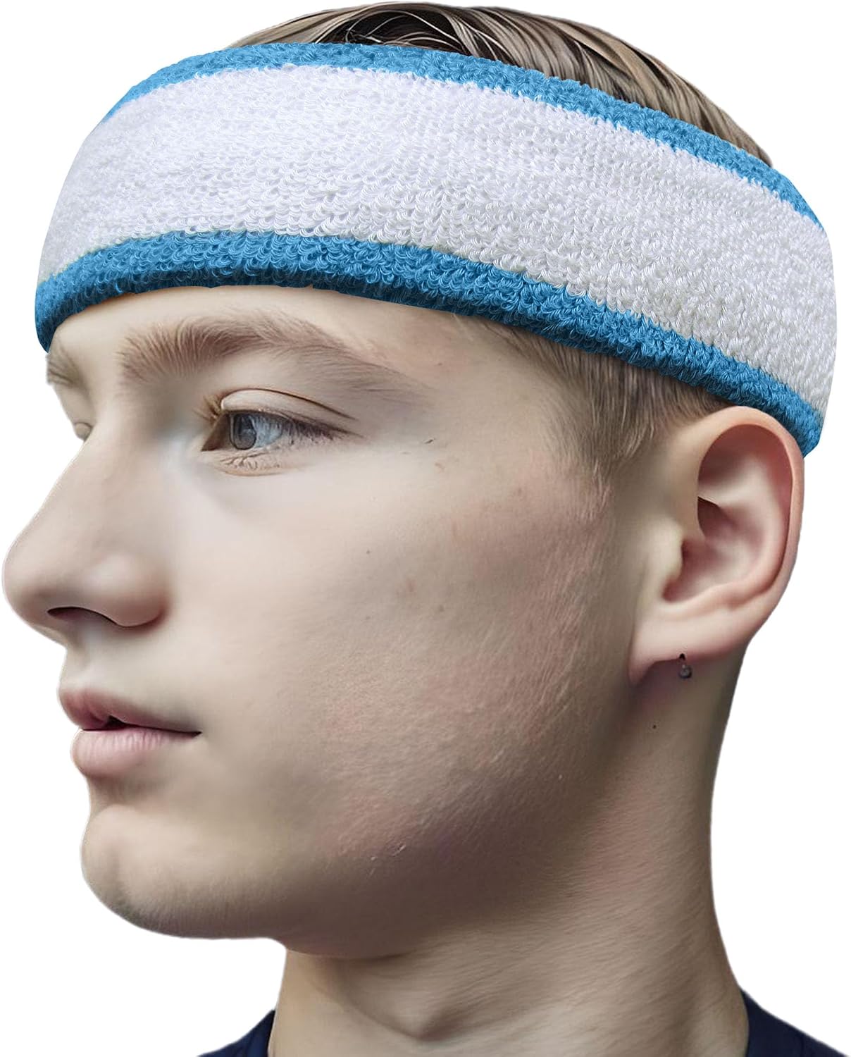 COUVER Extra Thick Long Cotton Sweatband - Extended Size, 1 Piece
