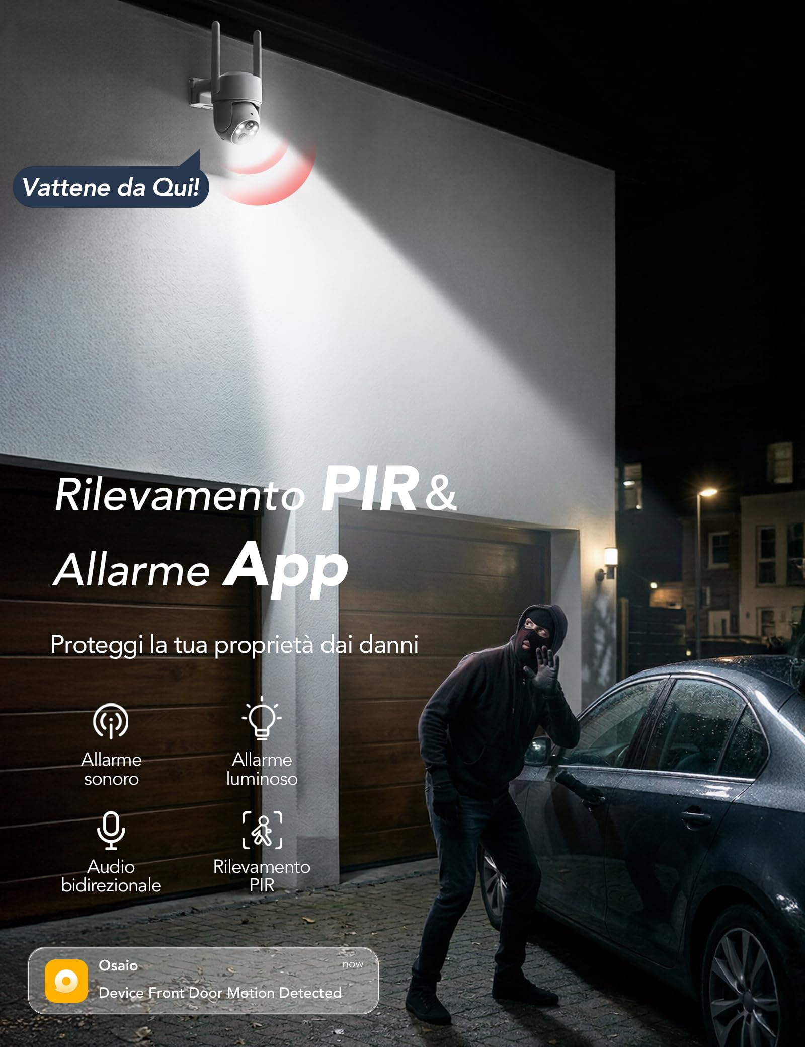 GNCC 4G LTE Telecamera Sorveglianza Esterno Solare con SIM, 2K 4MP, IP65