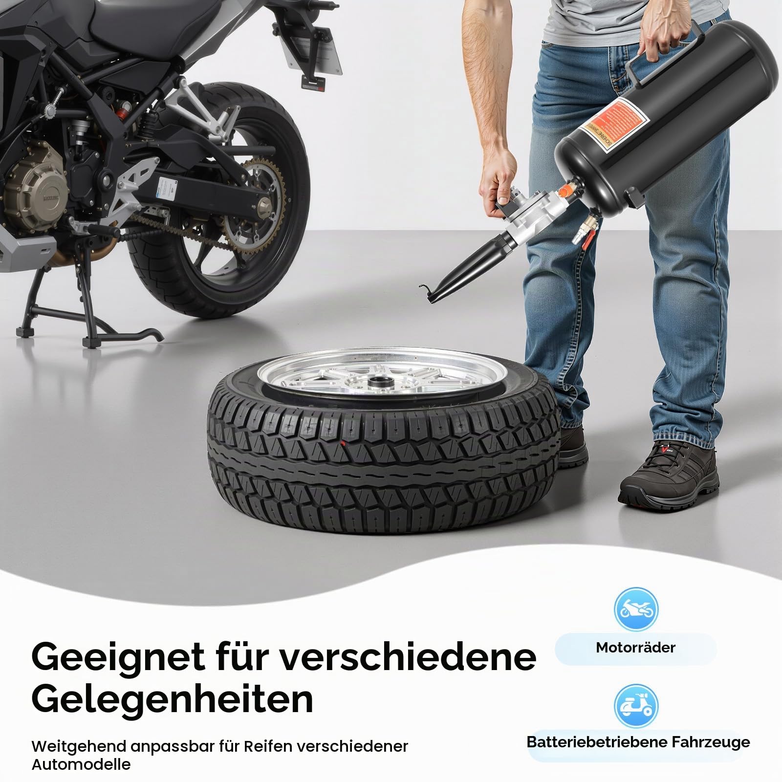 12L Reifen Reifenfüller Booster Reifenbooster Reifenschockfüller Airbooster Professioneller Reifenfüller Reifenbefüller für LKW Auto PKW
