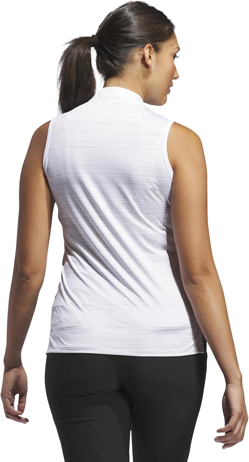 adidas Womens Women's Ultimate365 Stripe Sleeveless Polo Shirt - Image 4