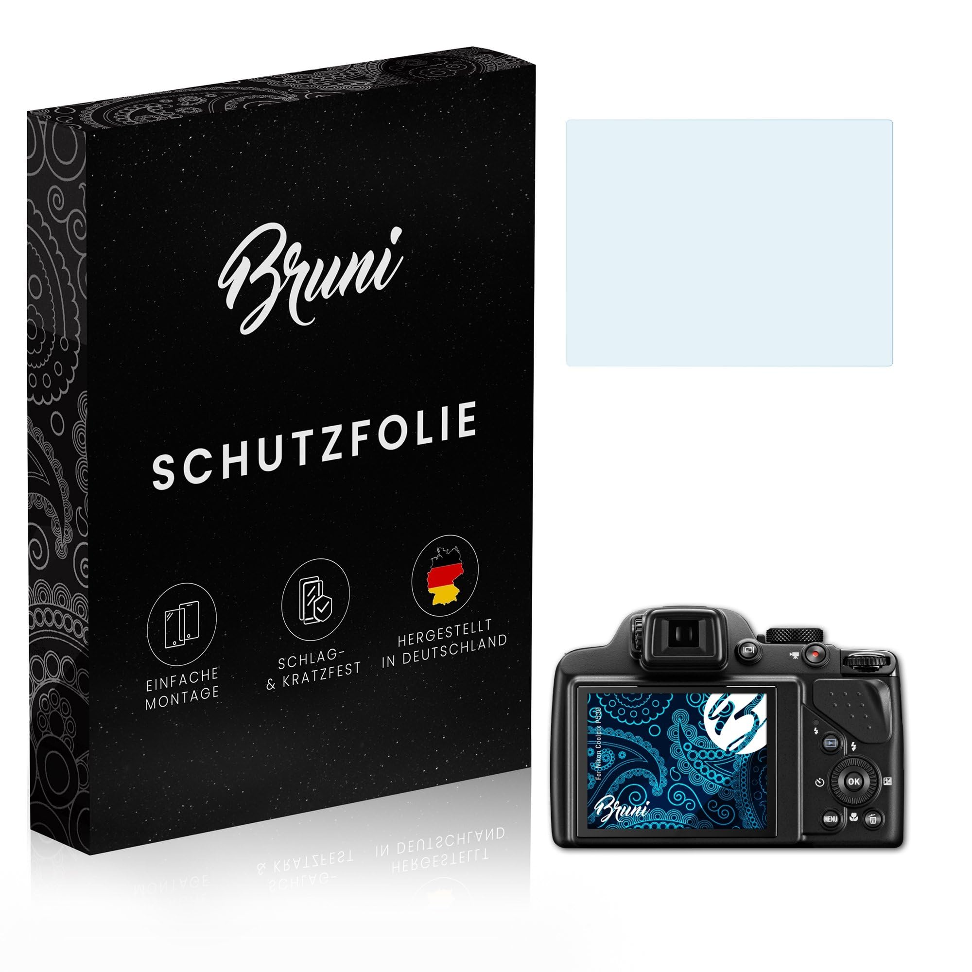 Bruni Schutzfolie Für Nikon Coolpix P530 – Glasklar, Kratzfest, 2 Stück, Made In Germany