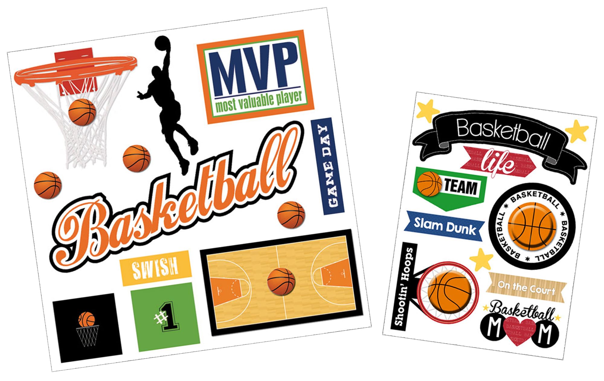 Autocollants de basket-ball pour scrapbooking, stickers sport pour planificateur et livre de souvenirs