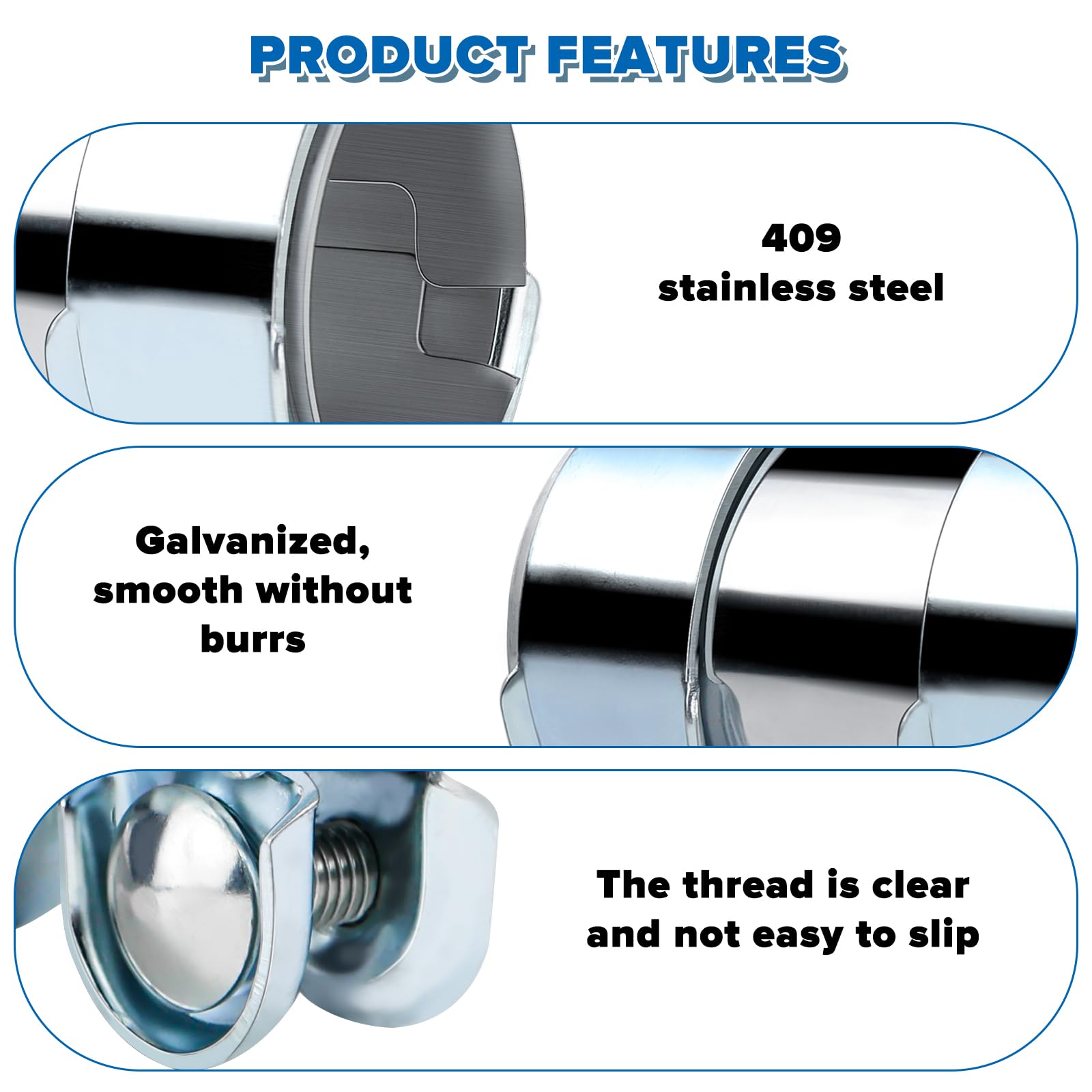 Auspuffschelle Ø55mm/95mm Edelstahl - Universelle Doppelschelle Für Auspuffrohre & Schalldämpfer