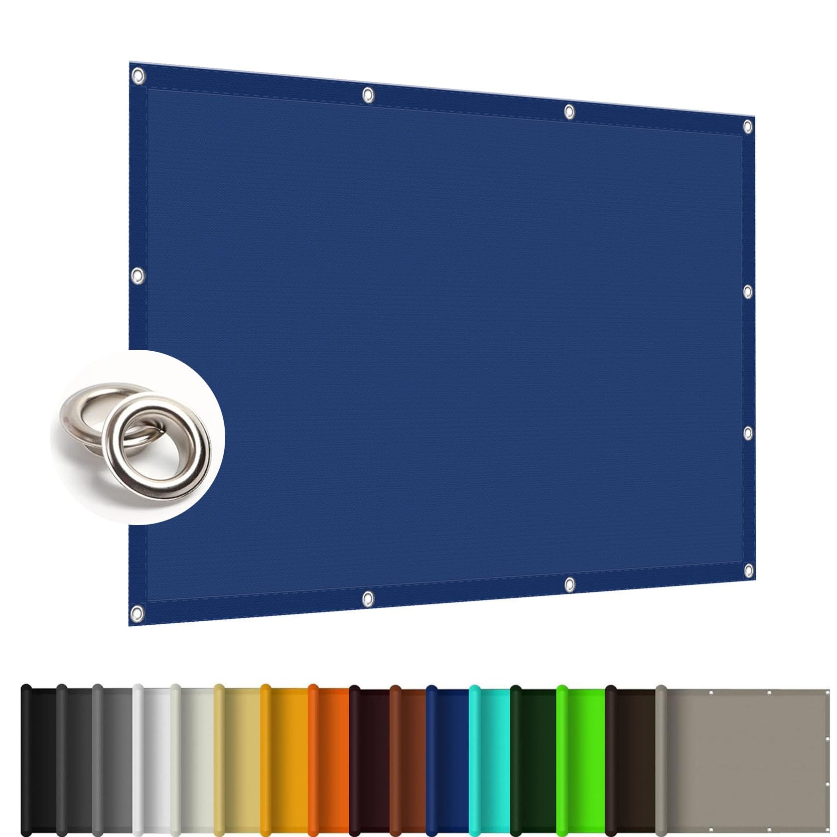Voile d'ombrage bleu foncé pour aménager une terrasse ou un long balcon