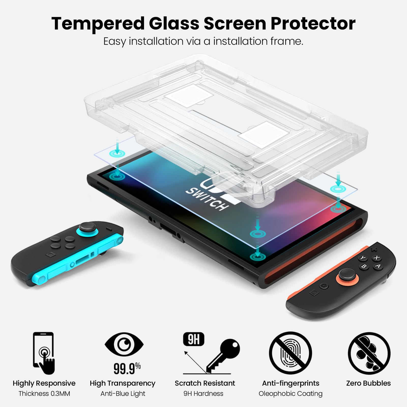 ByDiffer Custodia per Nintendo Switch 2 Accessori Kit 14-in-1 con 2 Pellicole Protettive, 1 Cover Trasparente PC, 6 Cappelli Joystick, 1 Cassa della carta del gioco, 1 Custodia Protettiva, Nero