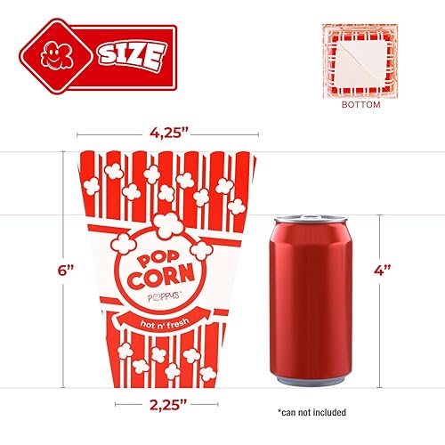 Miniatura 3 de Poppy's Cajas grandes para palomitas de maíz, paquete de 20 cubos de palomitas de maíz de grado concesión de 46 onzas, accesorios para máquinas de