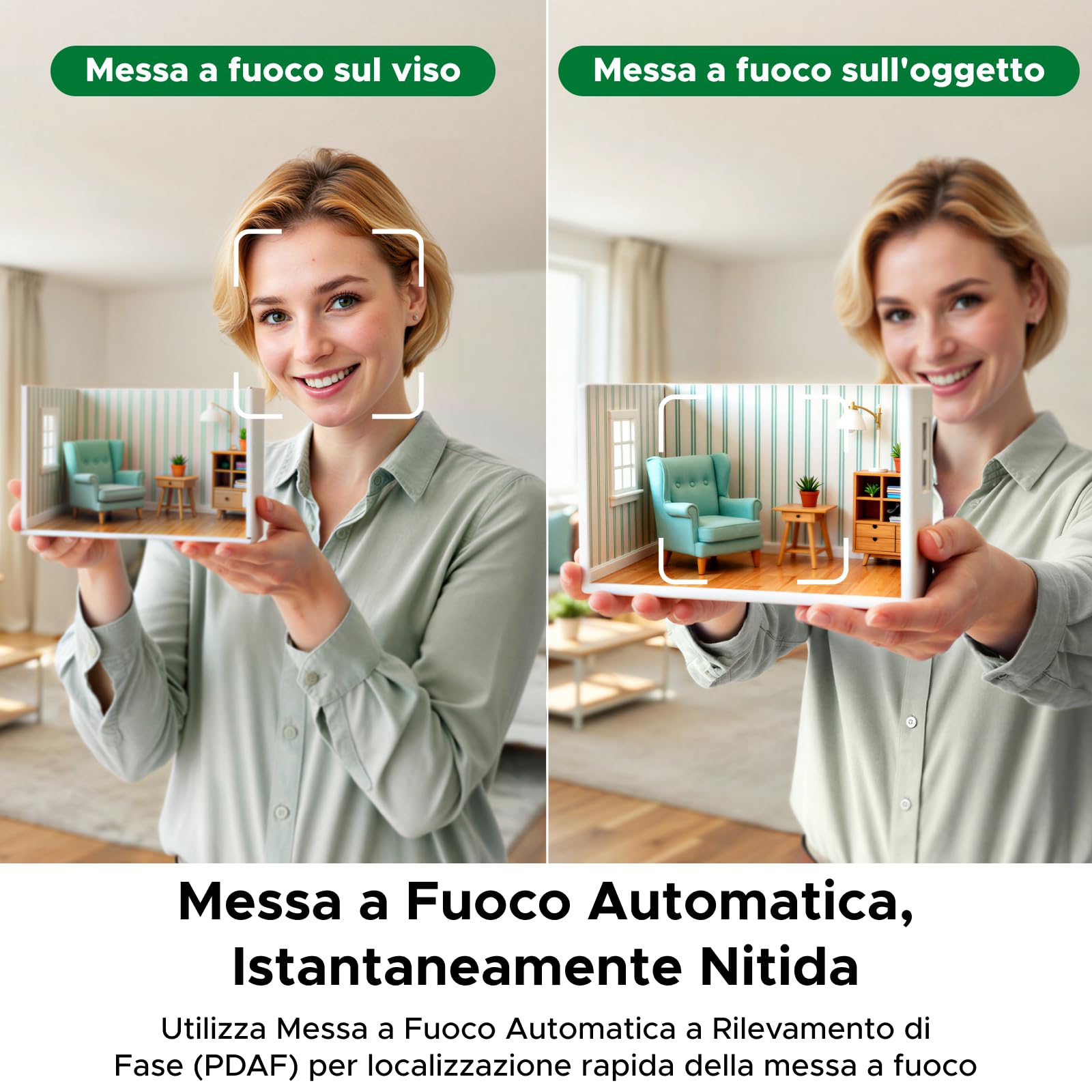 UGREEN FineCam Pro 4K Webcam 30FPS 1/2" Sensore Controllo Gestuale AI Mirino Automatico Antirumore AI 7 Filtri 2 Microfoni PDAF Autofocus per Windows macOS Linux Streaming Teams YouTube Skype Zoom